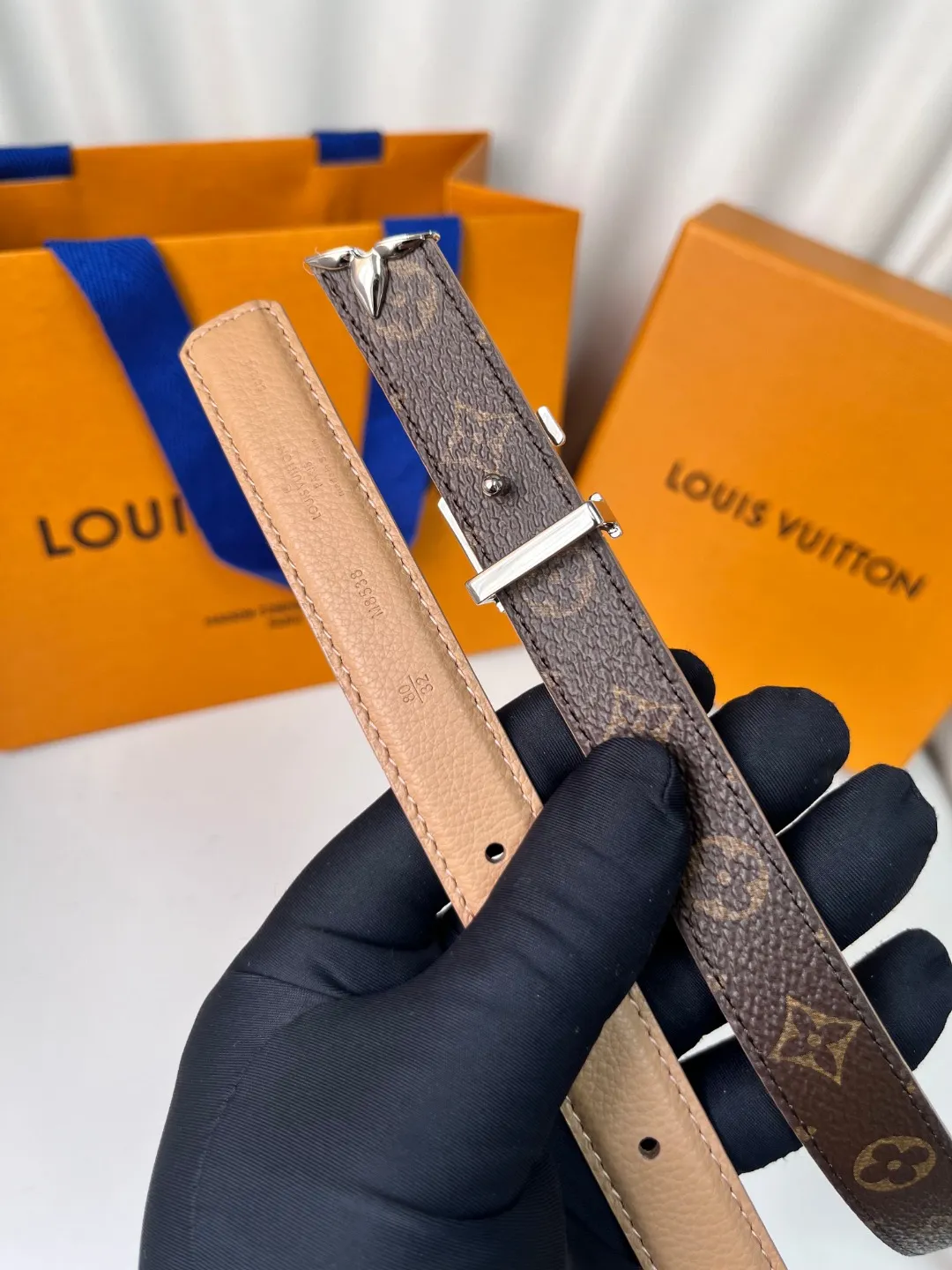 Louis Vuitton キャメルレザーベルト - 画像 (6)