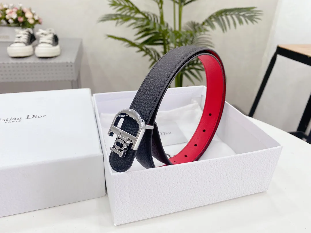 Christian Dior レッドブラックベルト 2.5cm - 画像 (3)