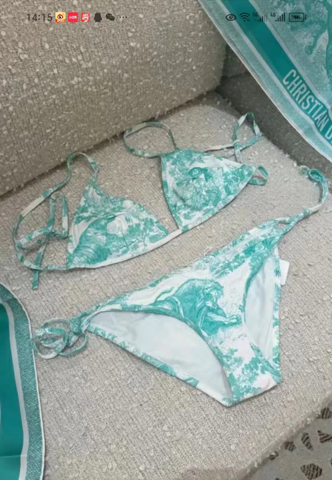 Christian Dior 水色動物柄ビキニSMLXL