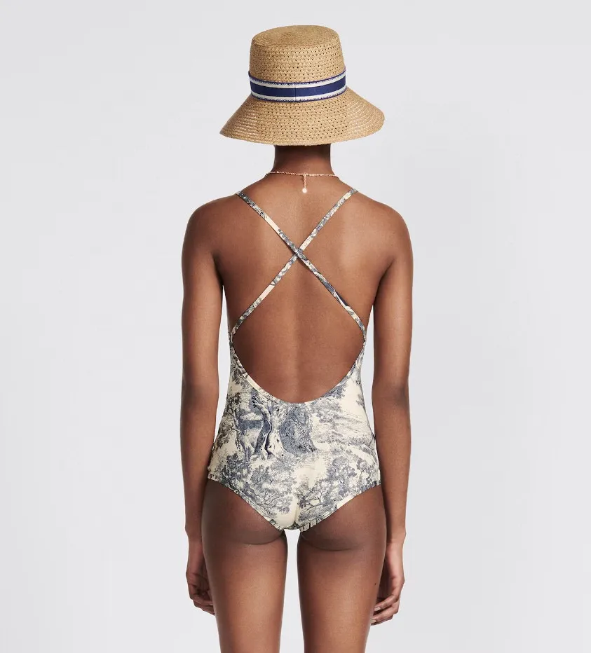 Christian Dior ホワイト動物柄ワンピース水着 - 画像 (3)