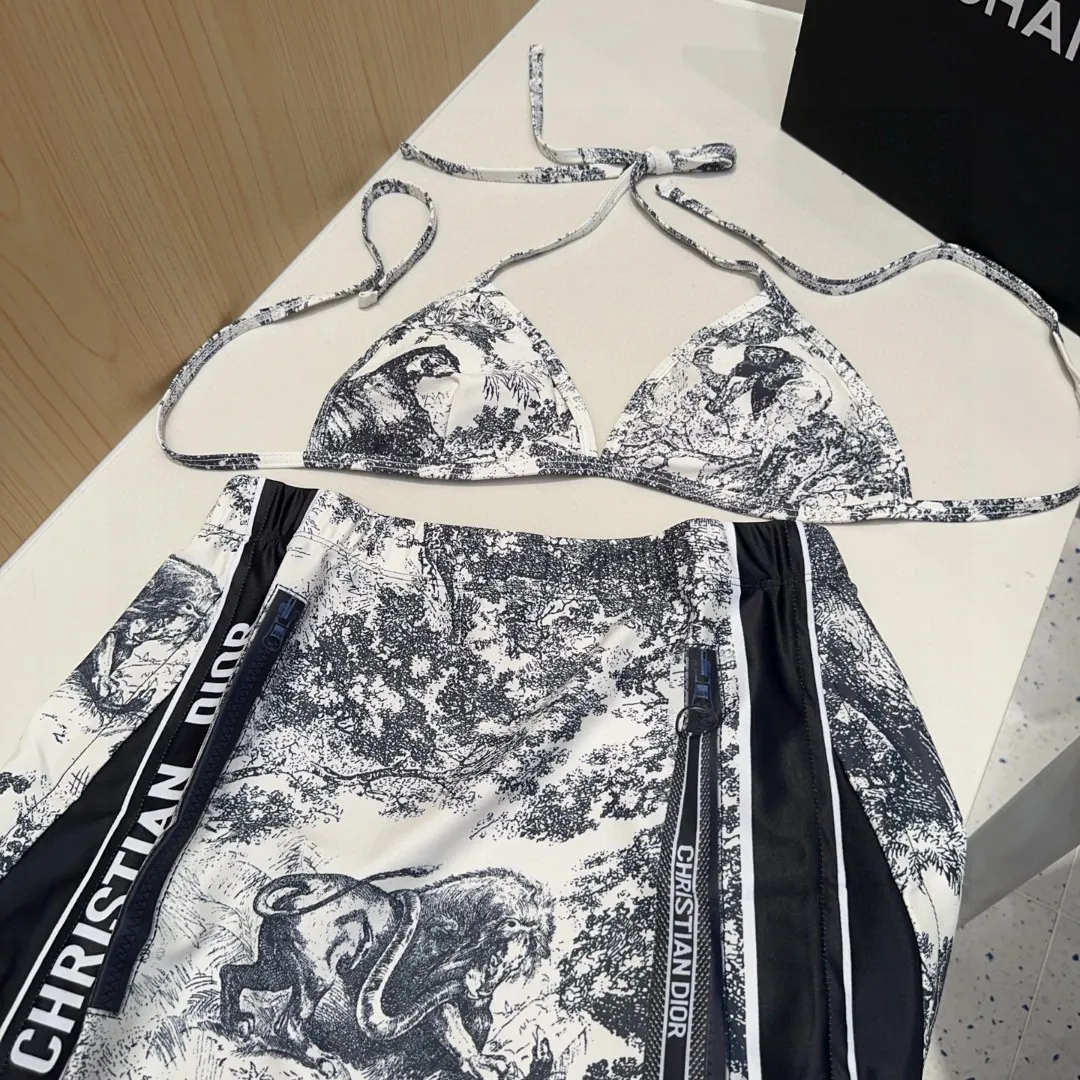 Christian Dior 白黒柄3点セットビキニ - 画像 (4)
