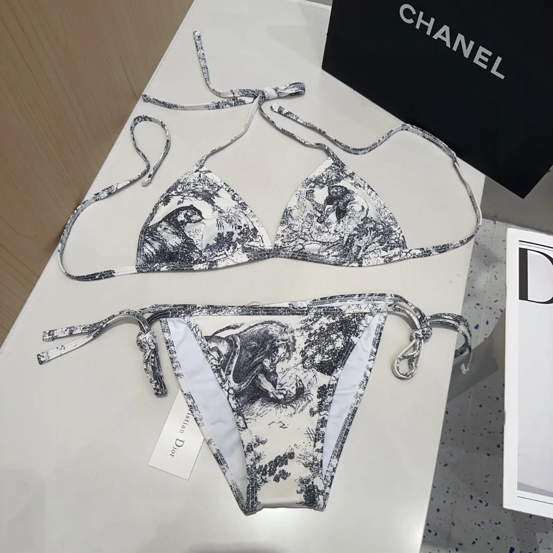 Christian Dior 白黒柄3点セットビキニ - 画像 (5)