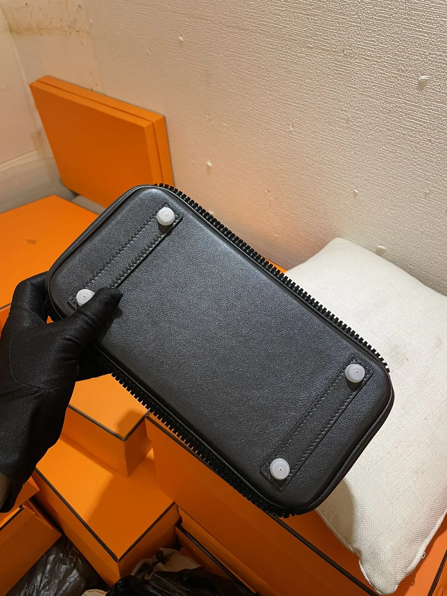 HERMÈS新作コーデュロイパッチワークBirkin25黒 - 画像 (8)