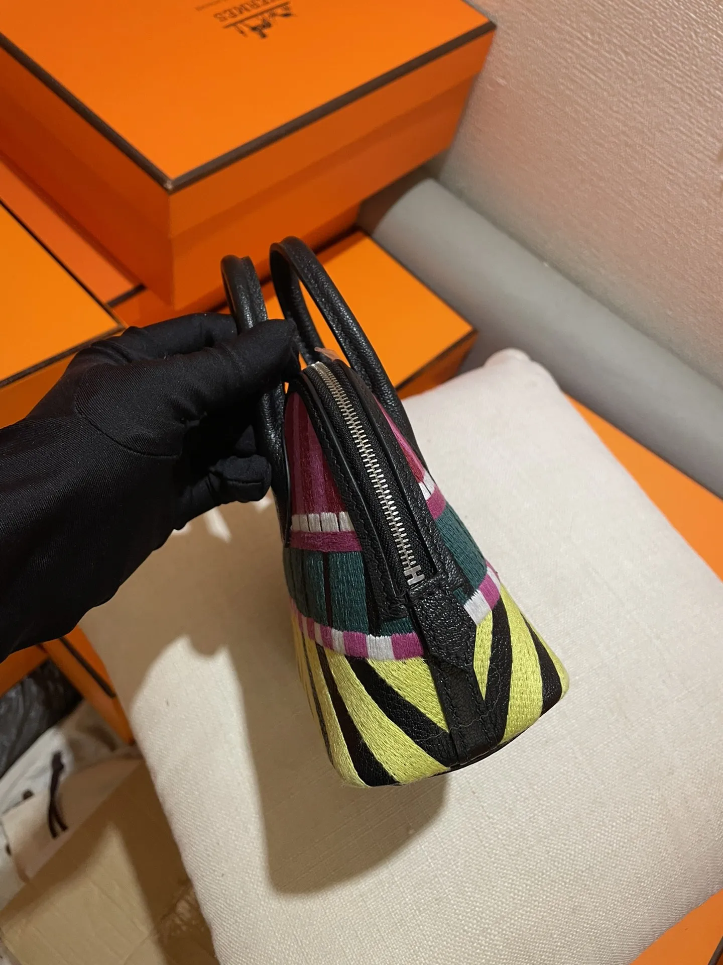 Hermès Limited-Boldie 18cm カラフル刺繍ミニバッグ - 画像 (3)