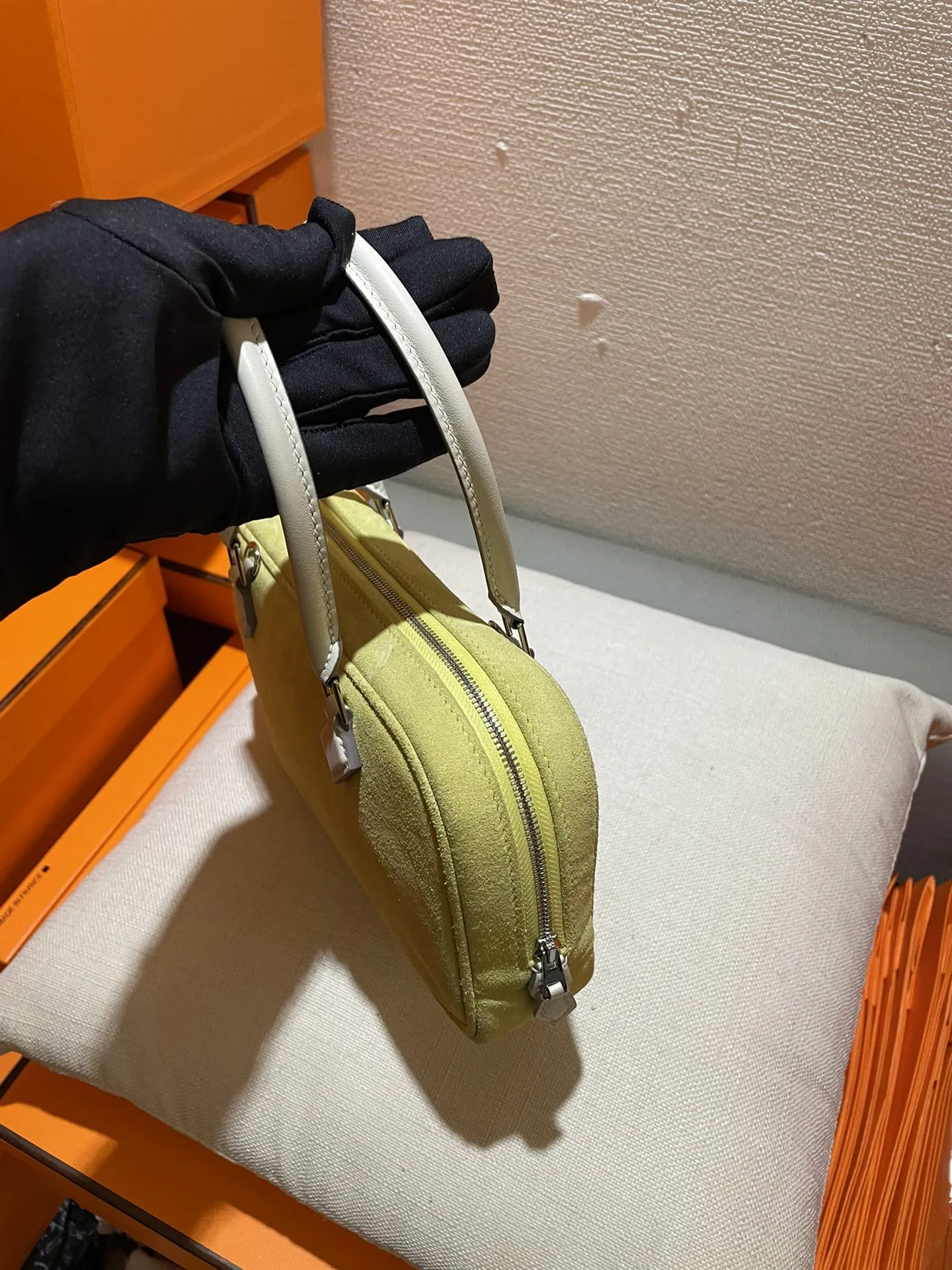 エルメス Plume mini 22 黄色と白 ミニバッグ - 画像 (5)