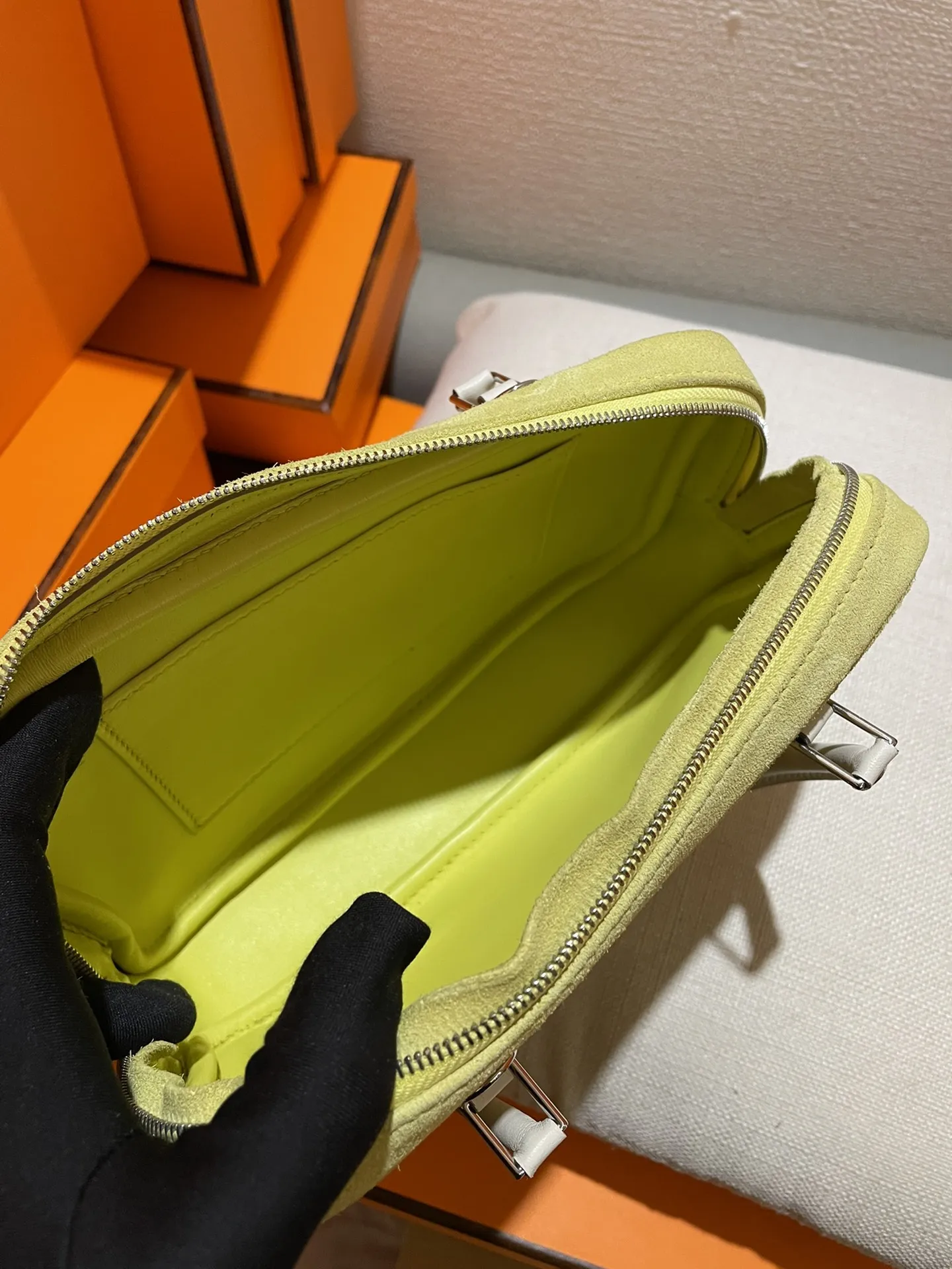 エルメス Plume mini 22 黄色と白 ミニバッグ - 画像 (11)