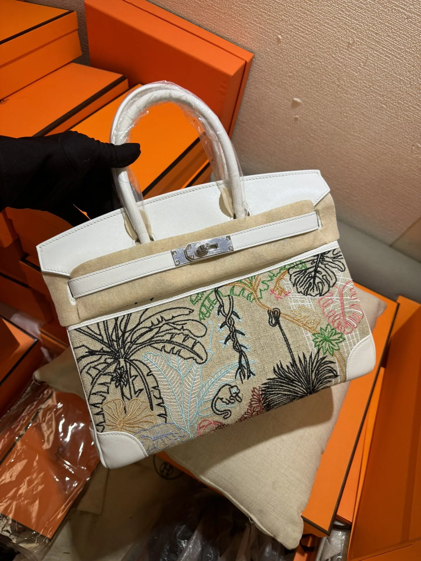 HERMES Faubourg Tropical Birkin 白 Swift 30cm