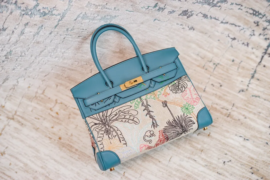 エルメス ファウブール トロピカル バーキン 青 30cm