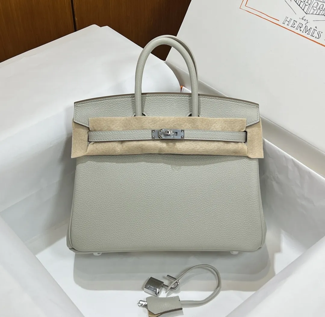 Hermès Birkin25 パールグレーとナタクリーム スタイル