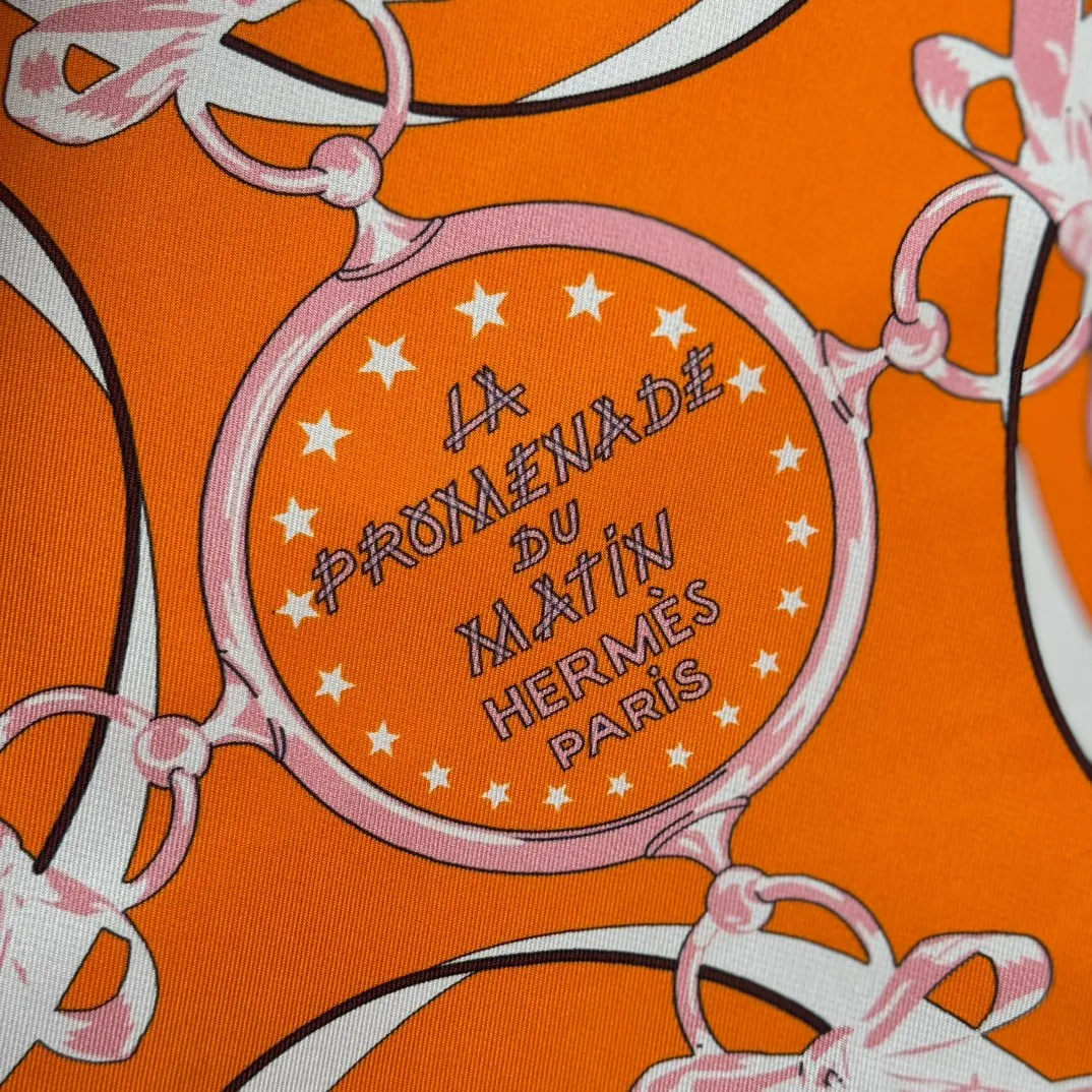 HERMÈS Balusoie オレンジ シルクスカーフバッグ - 画像 (5)