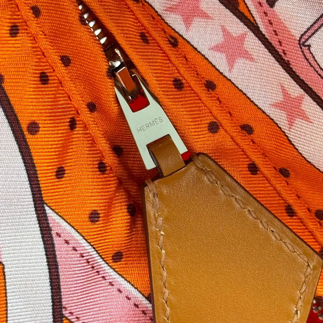 HERMÈS Balusoie オレンジ シルクスカーフバッグ - 画像 (10)