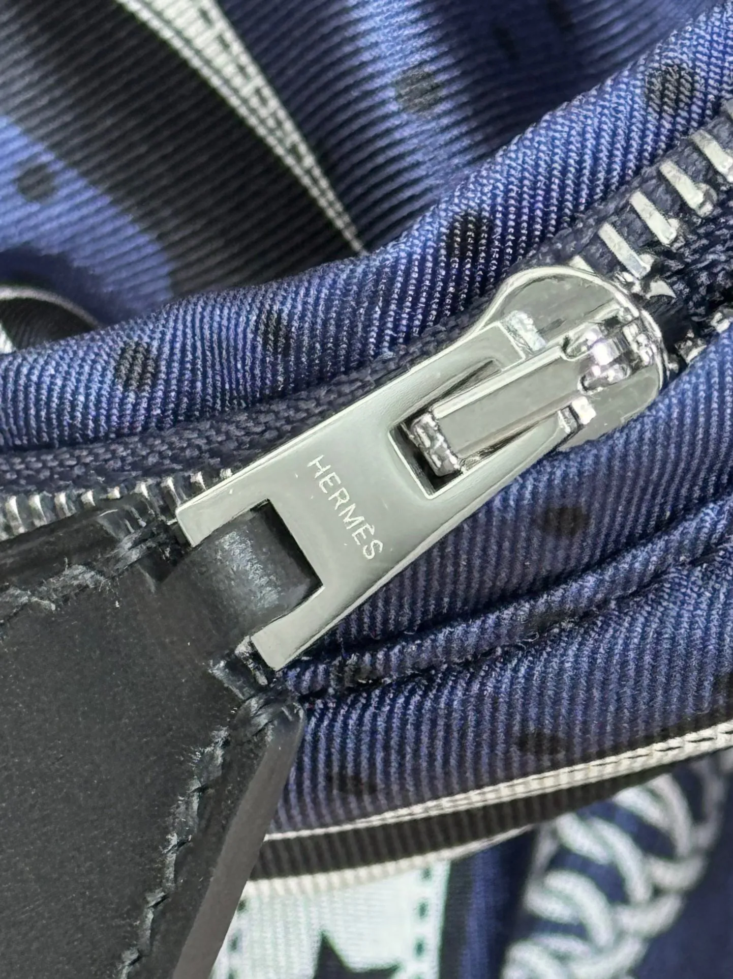 エルメス Balusoie バッグ ブルー シルク柄 - 画像 (7)