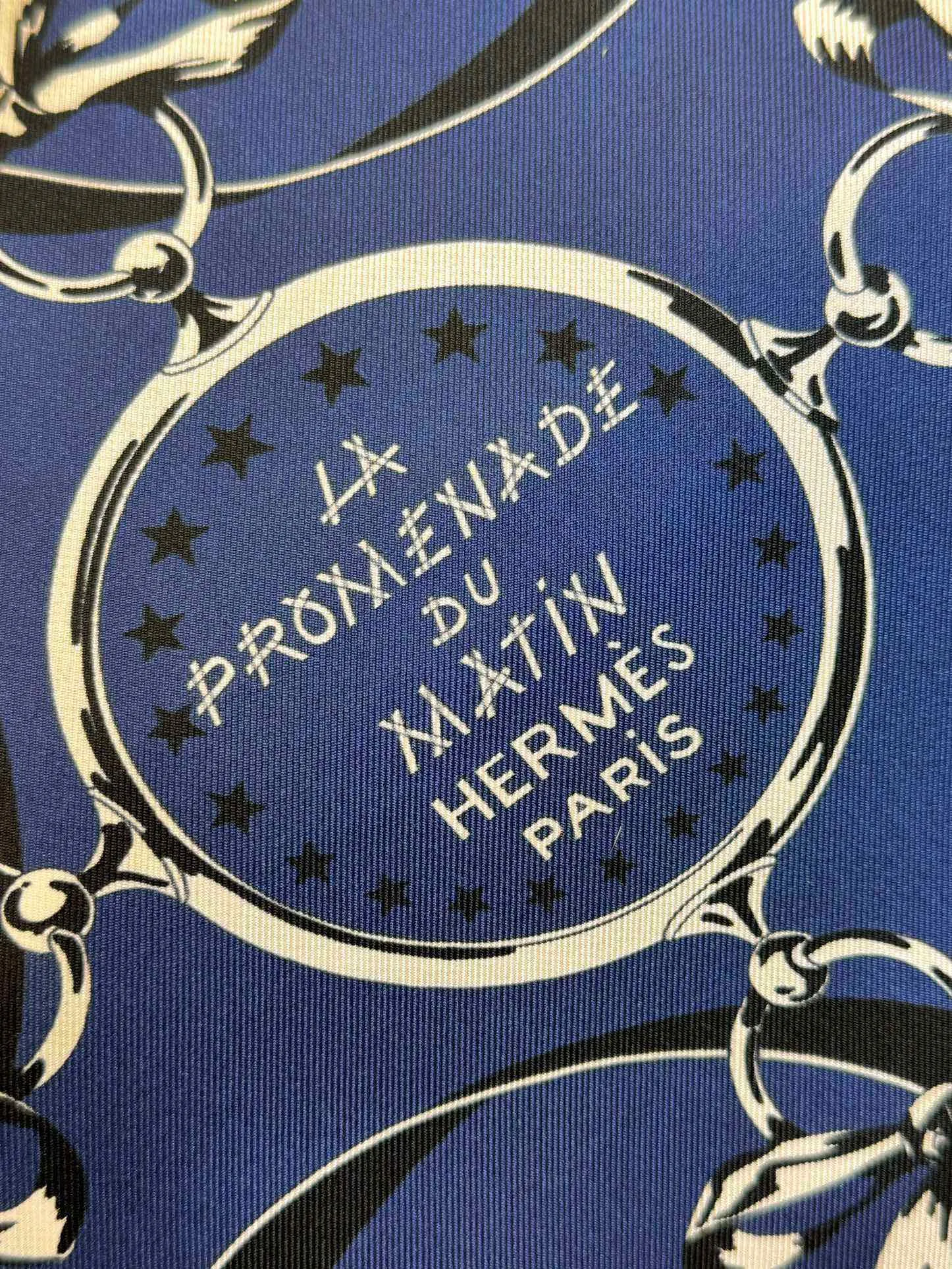 エルメス Balusoie バッグ ブルー シルク柄 - 画像 (9)