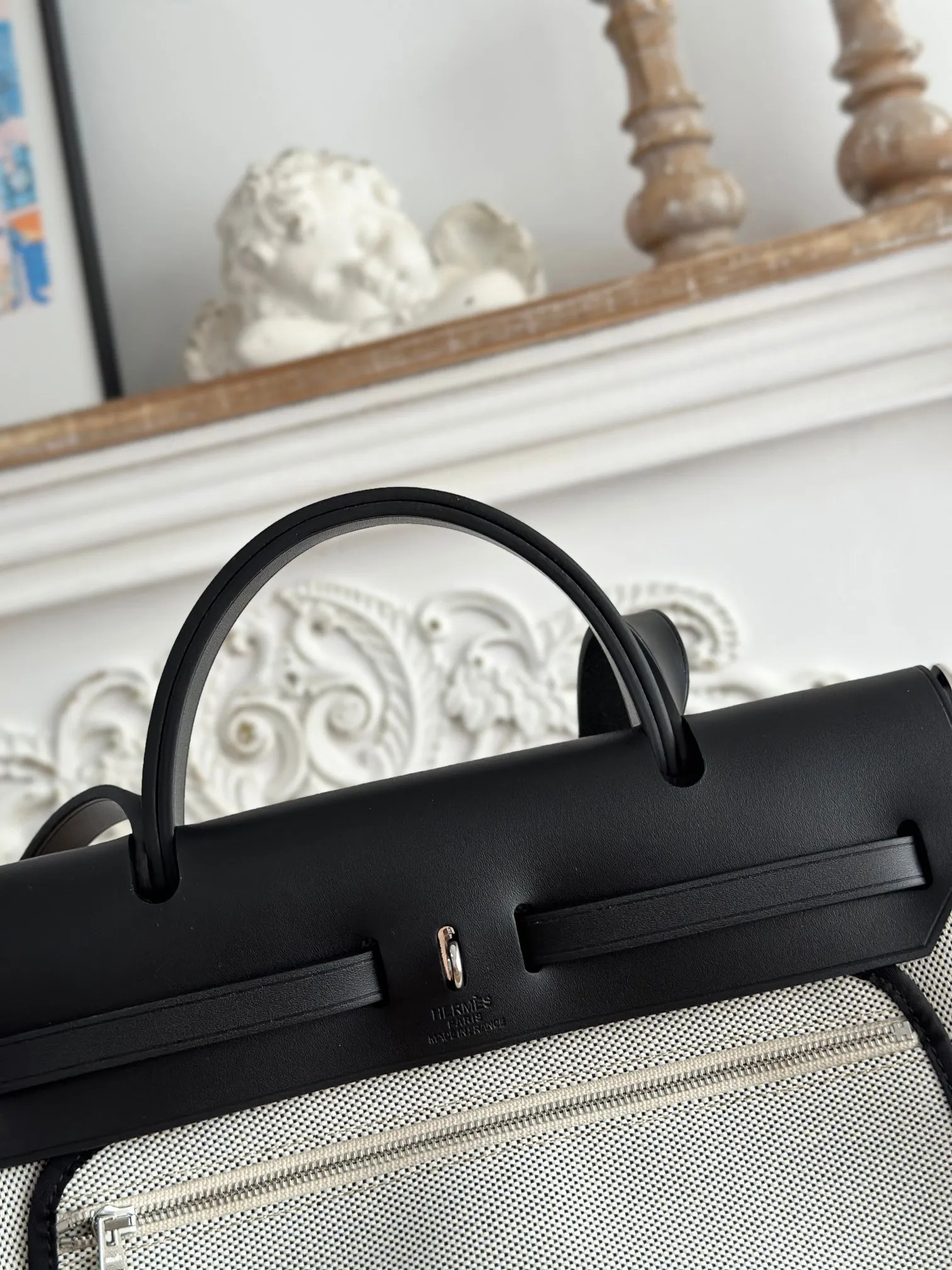 Hermès Herbag 31cm ホワイト 馬鞍デザイン - 画像 (6)