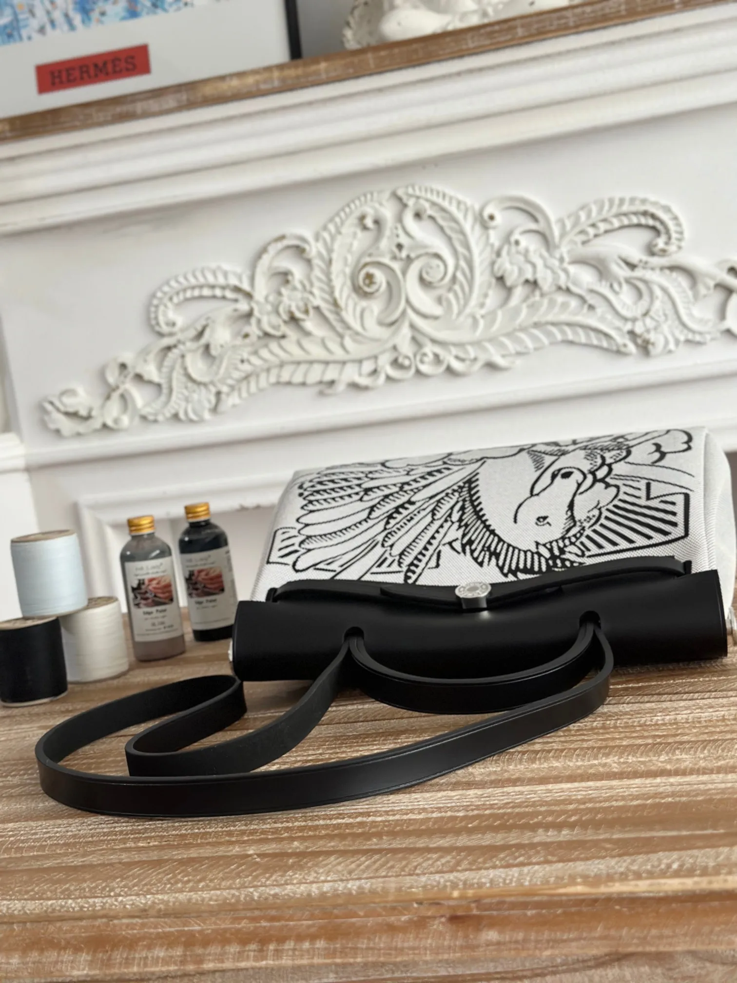 Hermès Herbag 31cm ホワイト 馬鞍デザイン - 画像 (8)