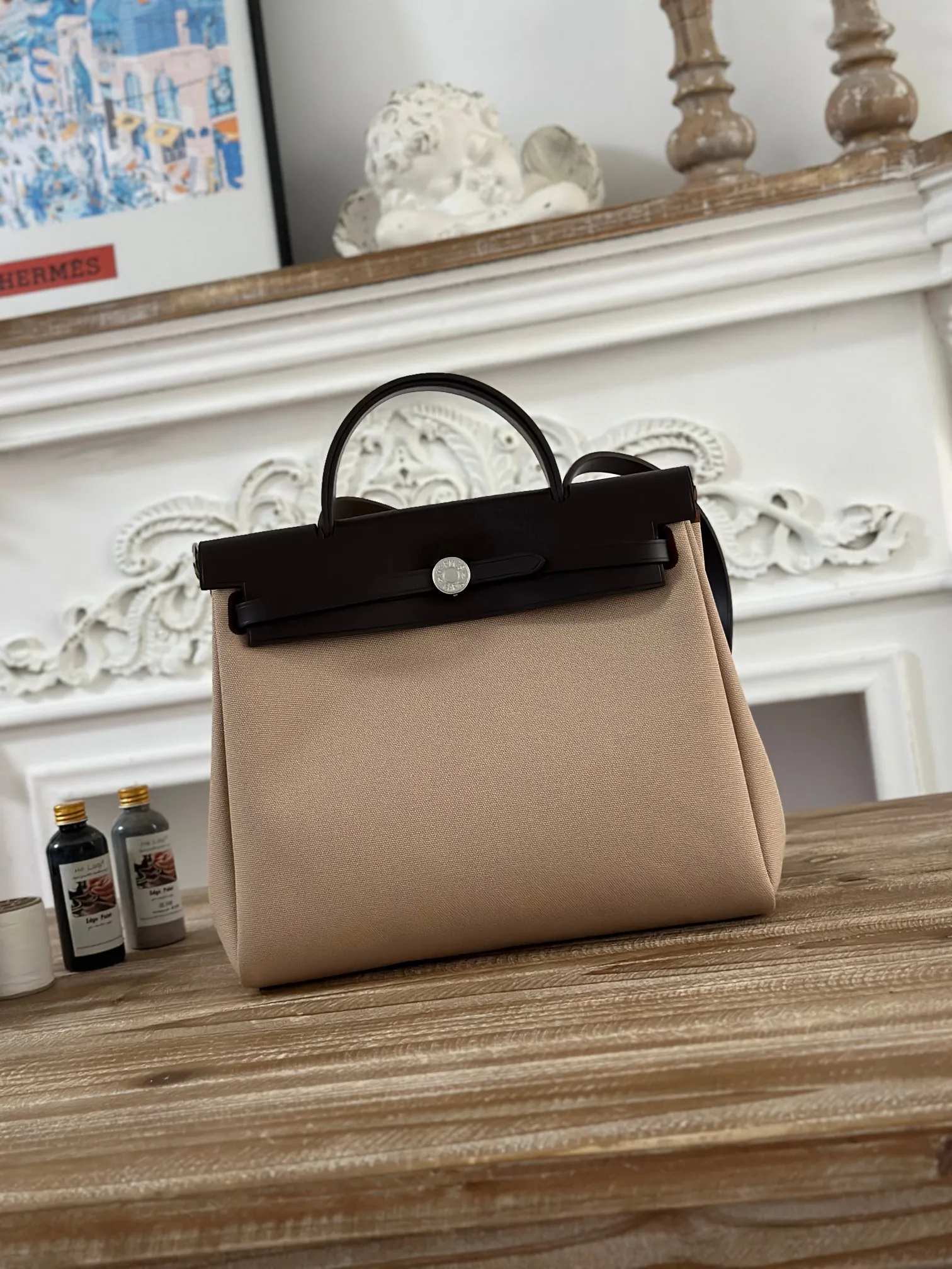 Hermès Herbag 31cm ベージュカラーサドルバッグ