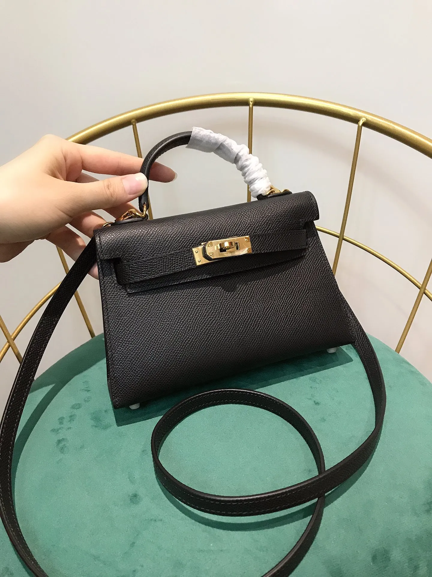 HERMES Kelly Mini 2nd ブラック バッグ
