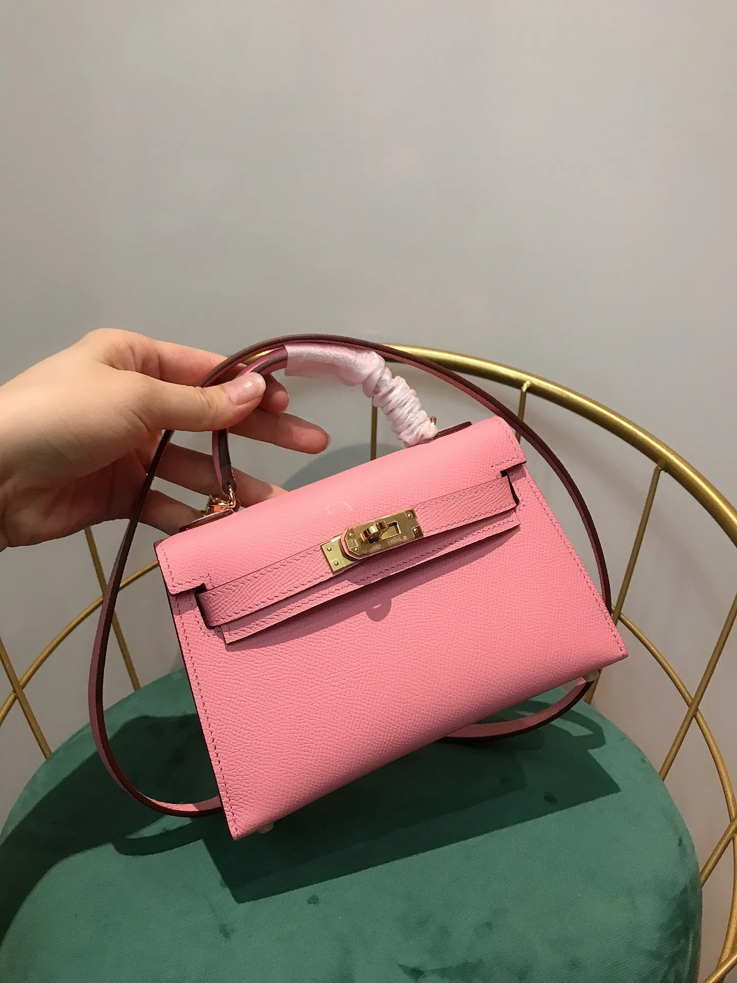 HERMÈS Kelly Mini 2代 ピンク ショルダーバッグ