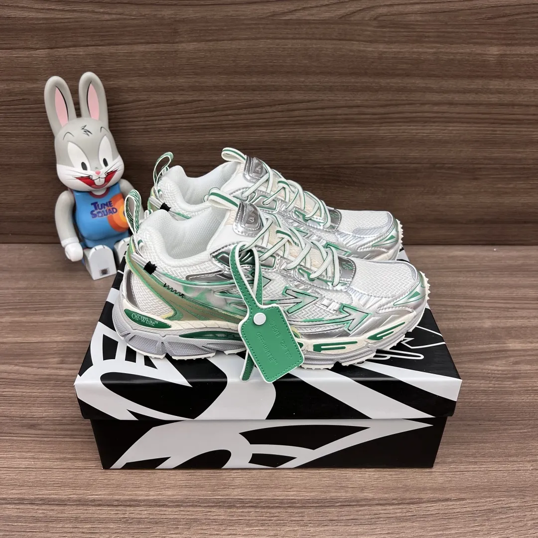 OFF-WHITE Be Right Back 緑のローカットスニーカー - 画像 (4)