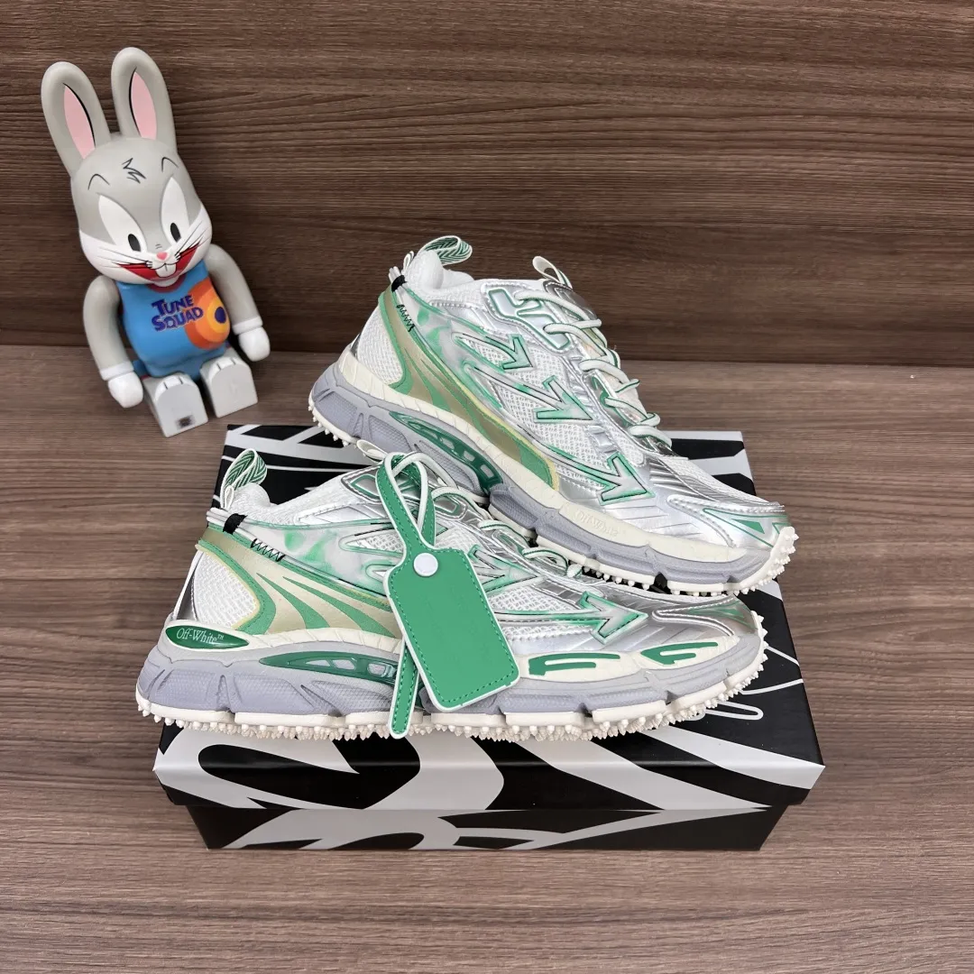 OFF-WHITE Be Right Back 緑のローカットスニーカー - 画像 (7)