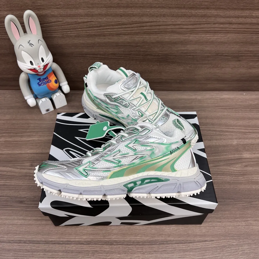 OFF-WHITE Be Right Back 緑のローカットスニーカー - 画像 (9)