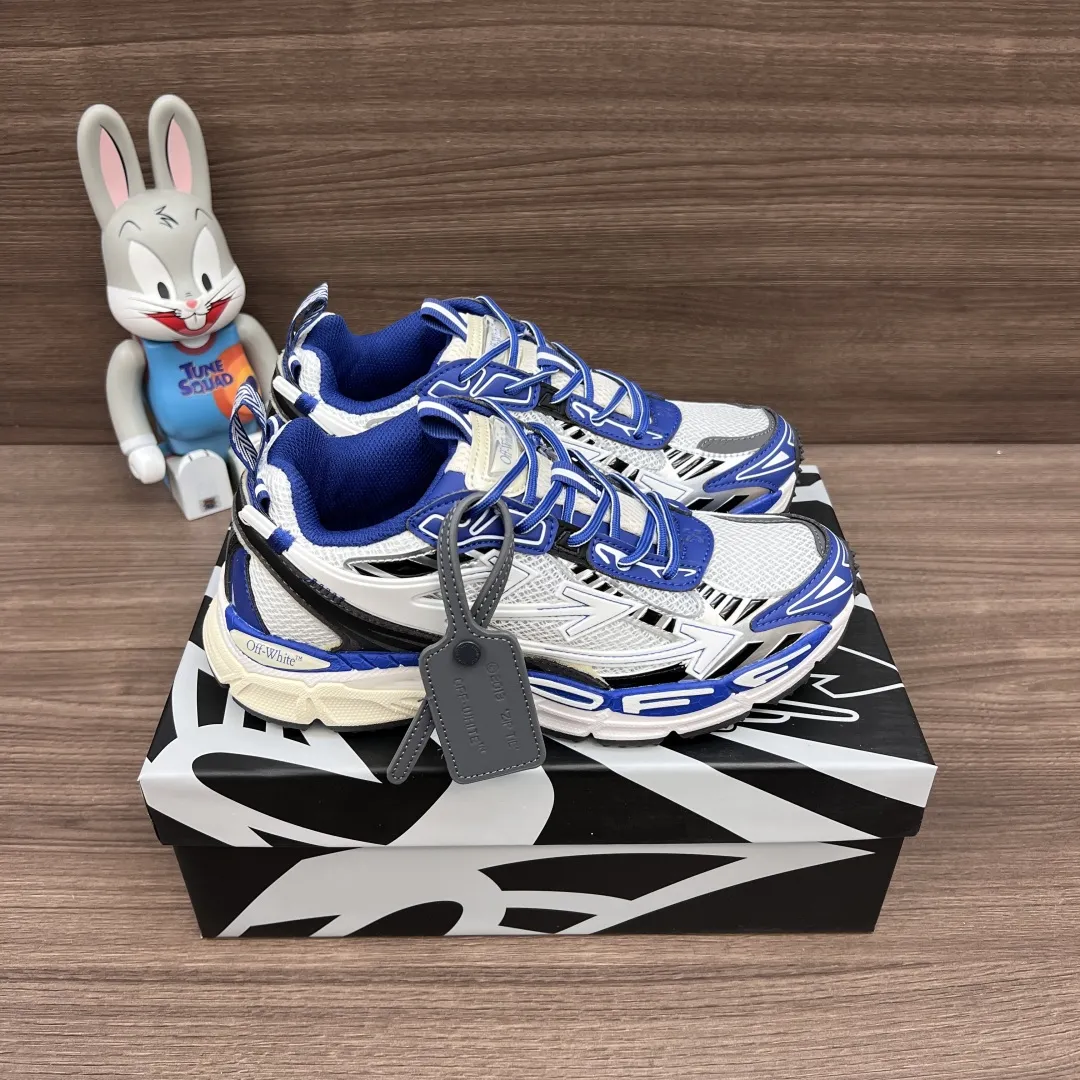 OFF-WHITE Be Right Back 白と青のローカットスニーカー - 画像 (4)