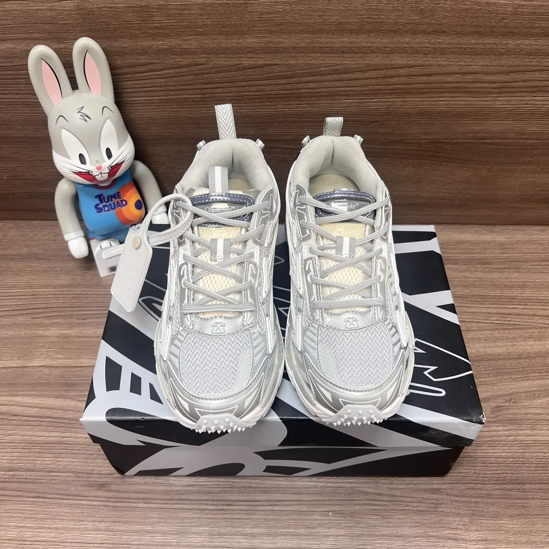 OFF-WHITE Be Right Back 緑白銀スニーカー - 画像 (3)