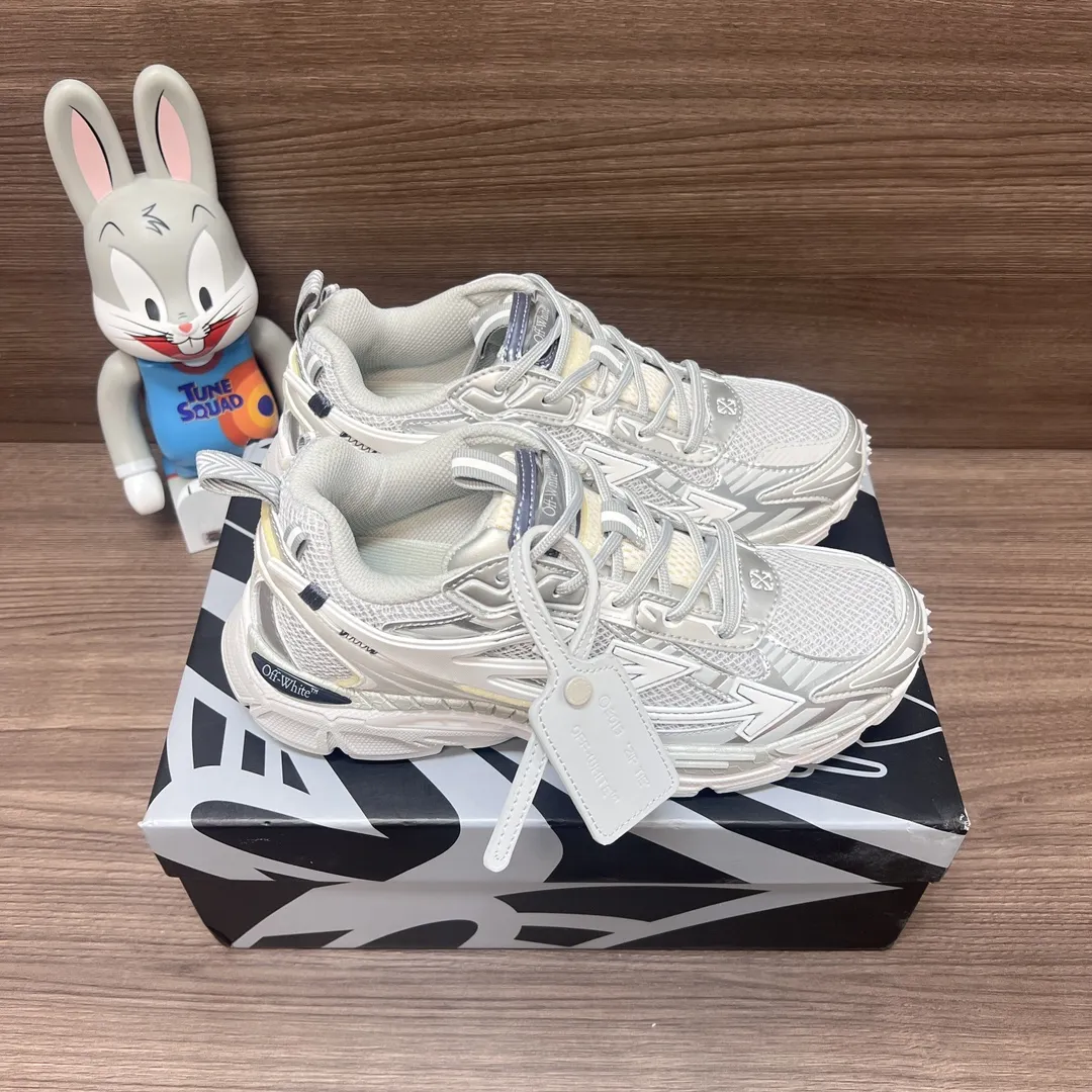 OFF-WHITE Be Right Back 緑白銀スニーカー - 画像 (4)