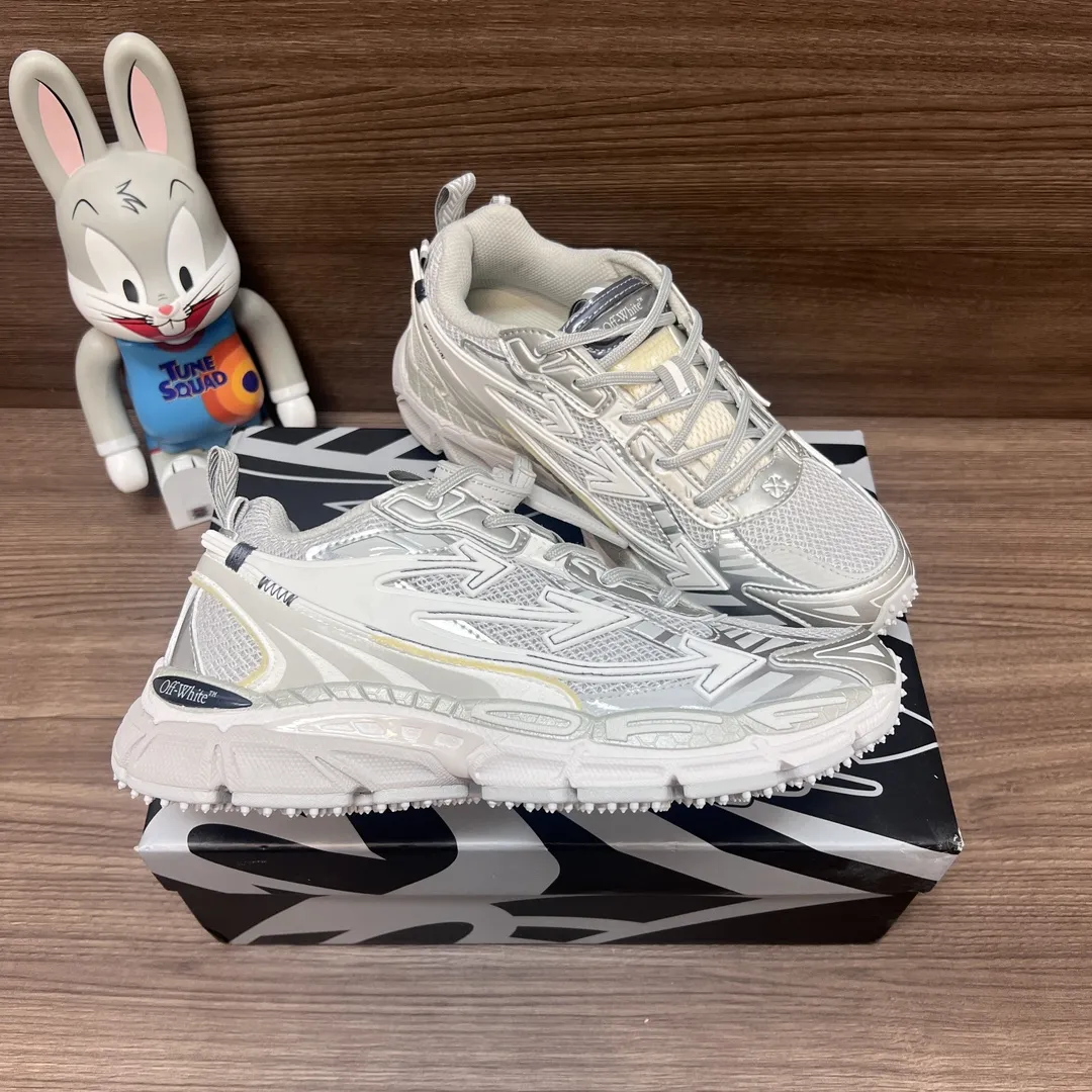 OFF-WHITE Be Right Back 緑白銀スニーカー - 画像 (6)