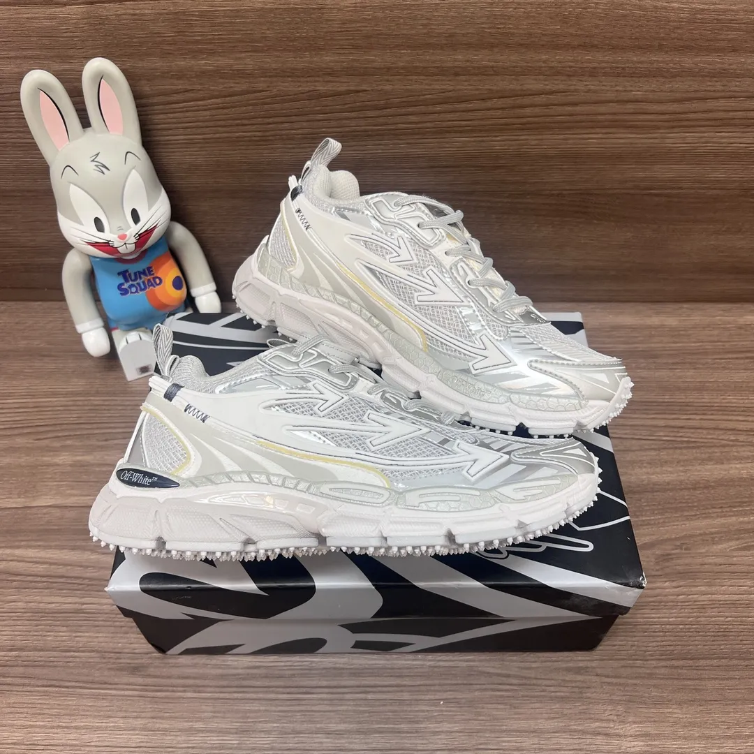 OFF-WHITE Be Right Back 緑白銀スニーカー - 画像 (7)