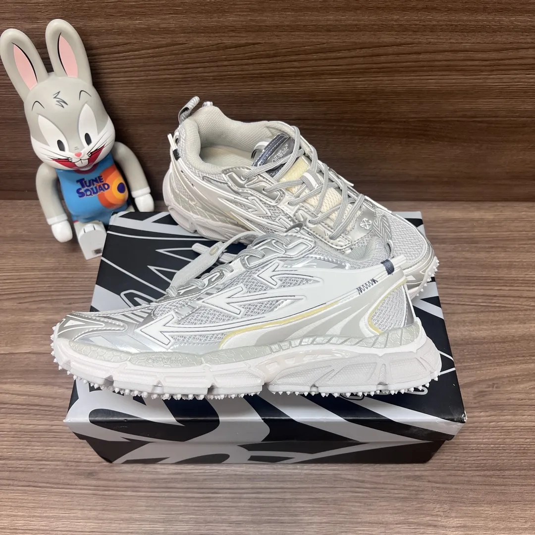 OFF-WHITE Be Right Back 緑白銀スニーカー - 画像 (9)