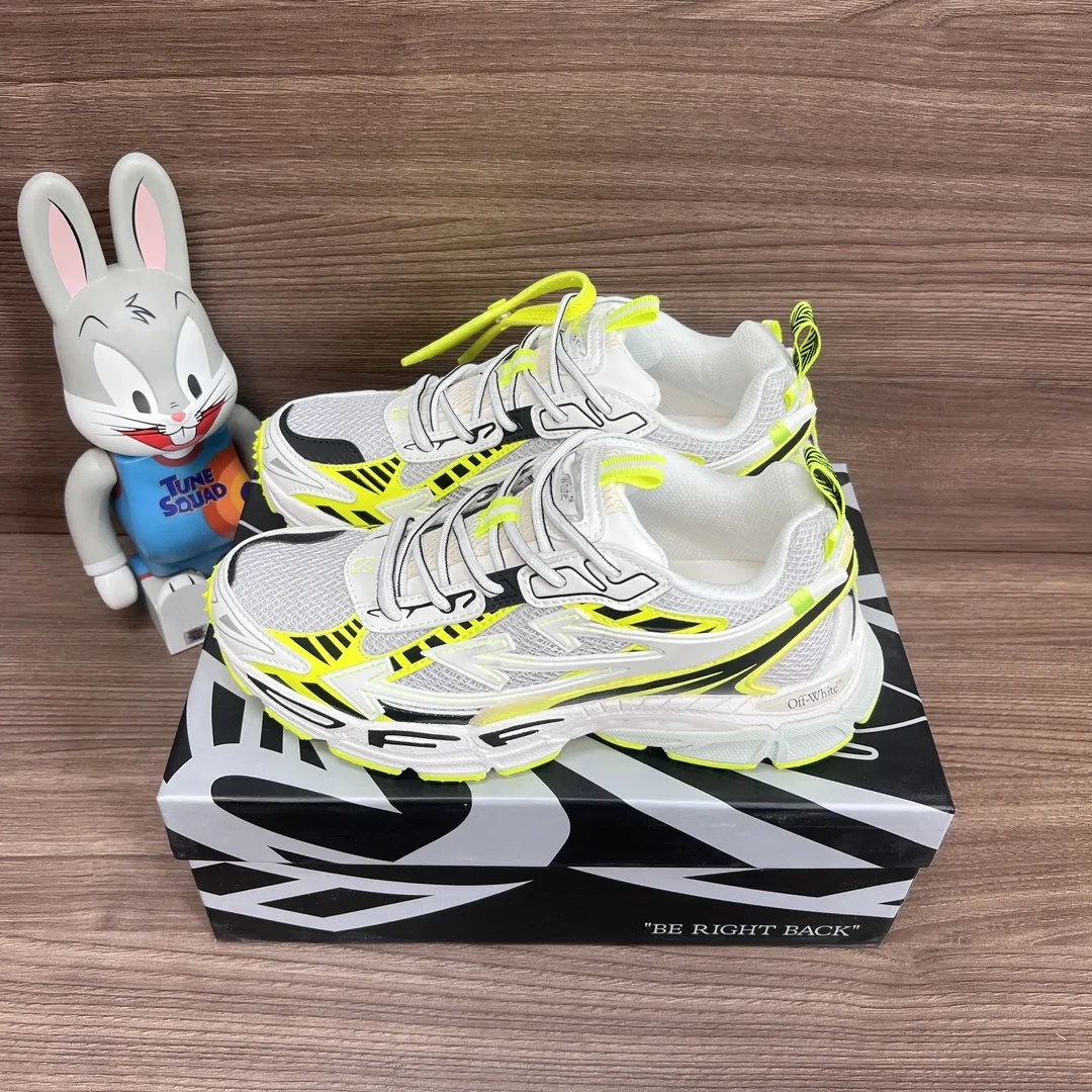 OFF-WHITE Be Right Back ホワイト蛍光スニーカー