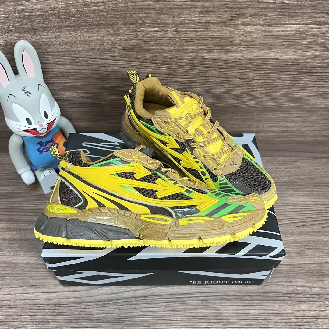 OFF-WHITE Be Right Back イエローグリーン スニーカー - 画像 (6)