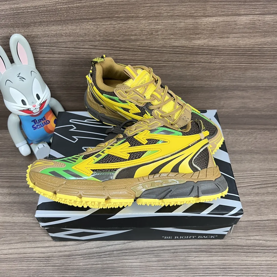 OFF-WHITE Be Right Back イエローグリーン スニーカー - 画像 (9)