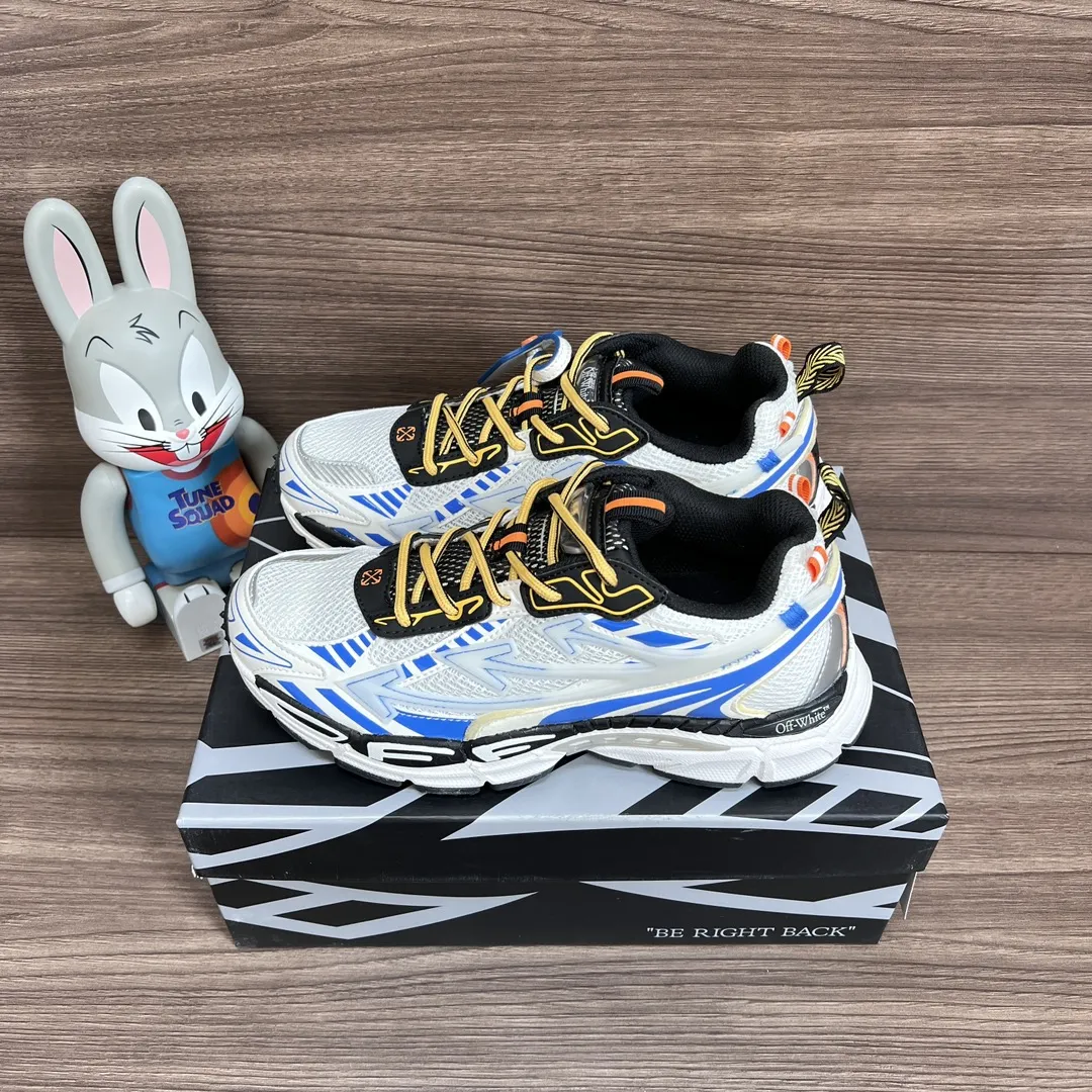OFF-WHITE Be Right Back ホワイトブルースニーカー