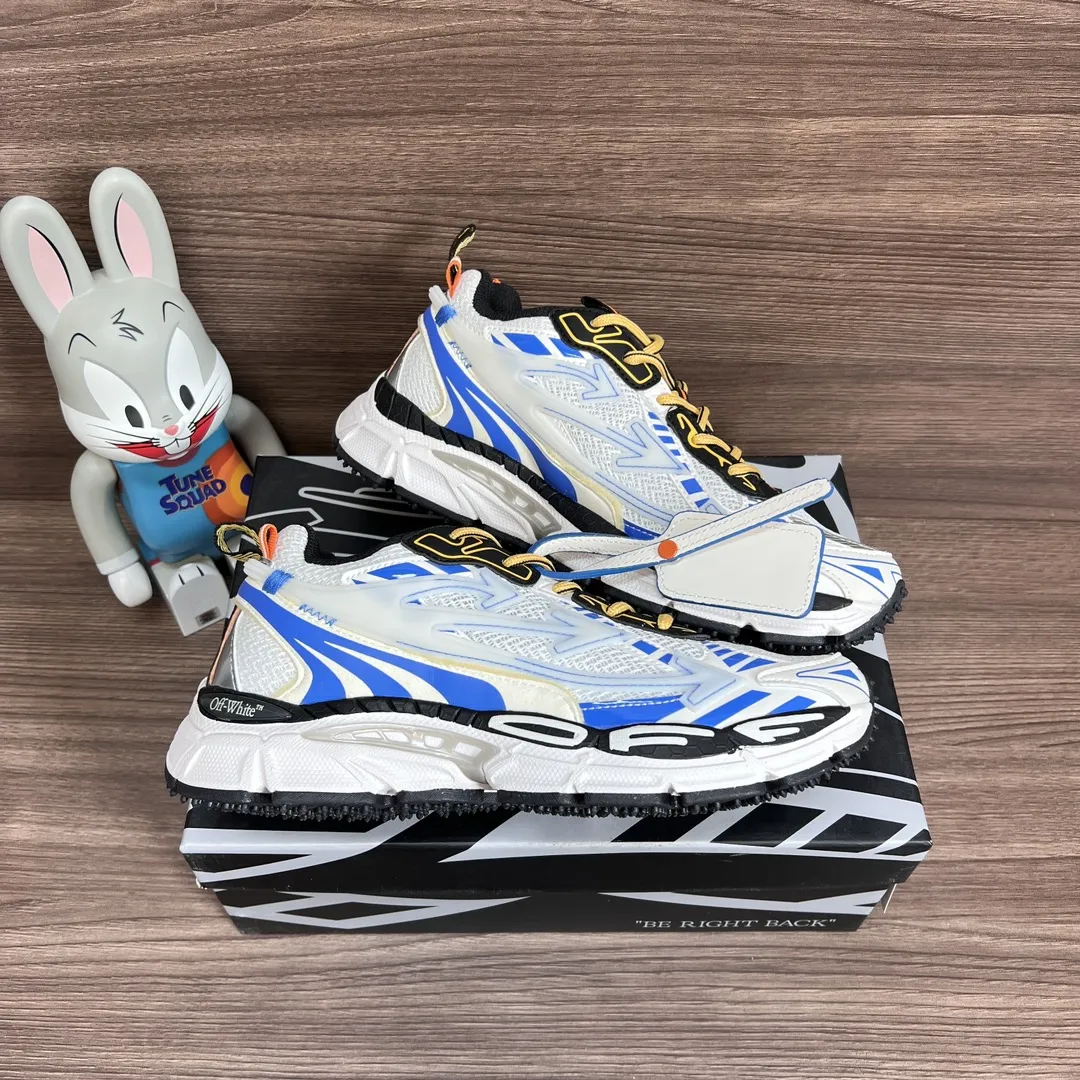 OFF-WHITE Be Right Back ホワイトブルースニーカー - 画像 (7)