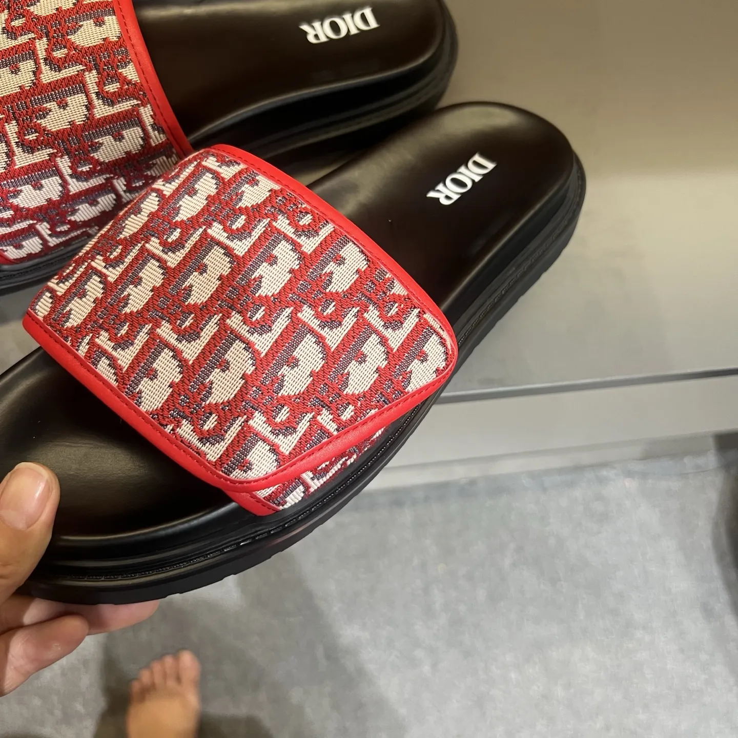 Christian Dior レッド柄スリッパサンダル - 画像 (9)