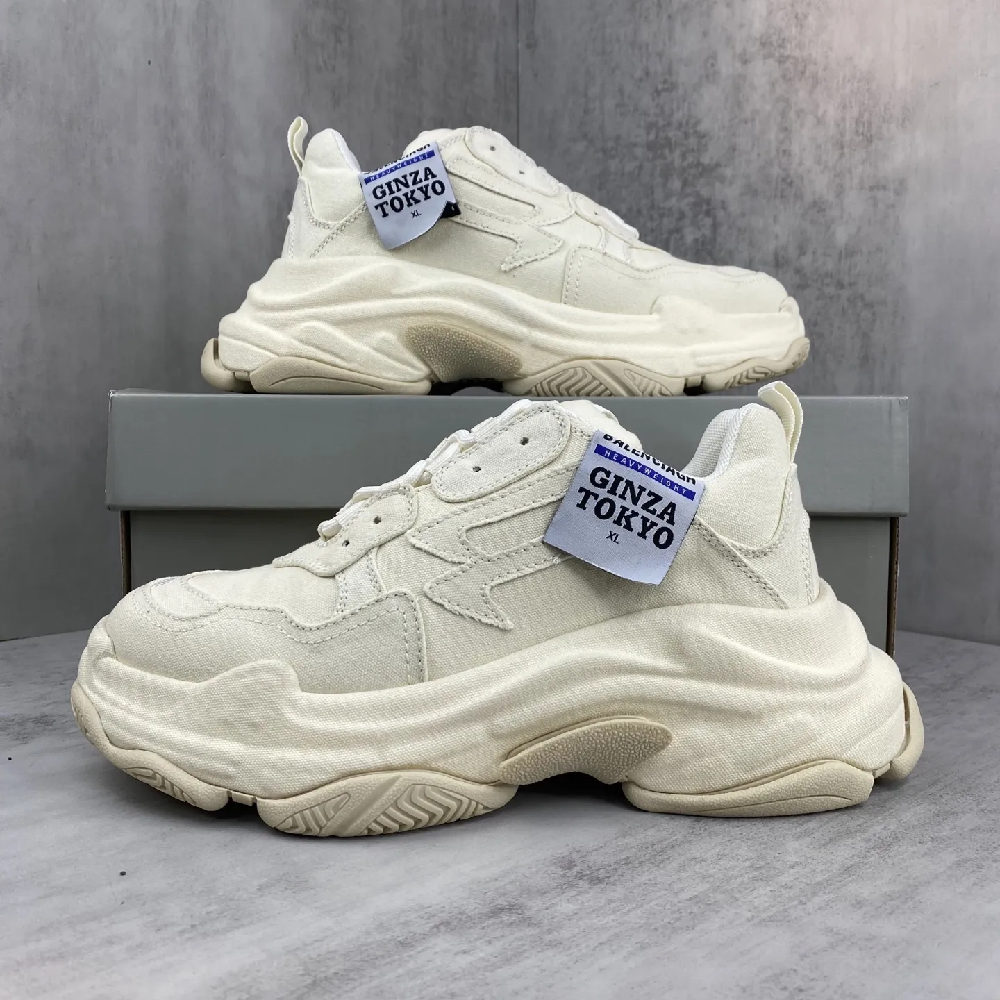 BALENCIAGA 25ss Triple S クリーム色 オールドパップシューズ - 画像 (10)