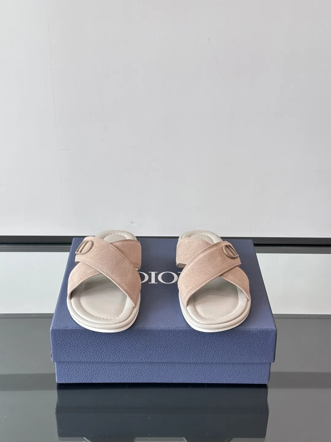 Dior 高級男性本革サンダルベージュクロスデザイン - 画像 (3)