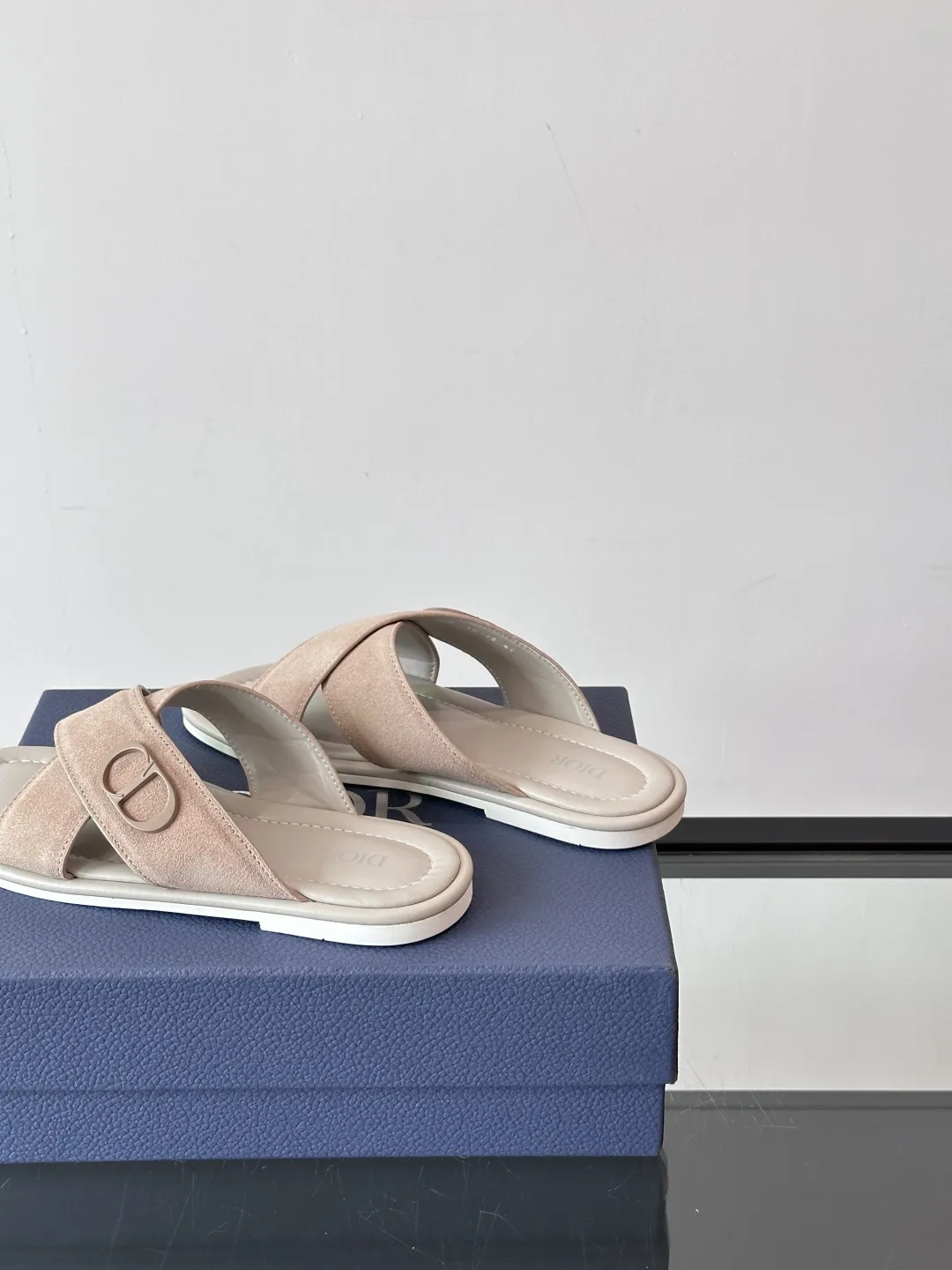 Dior 高級男性本革サンダルベージュクロスデザイン - 画像 (8)