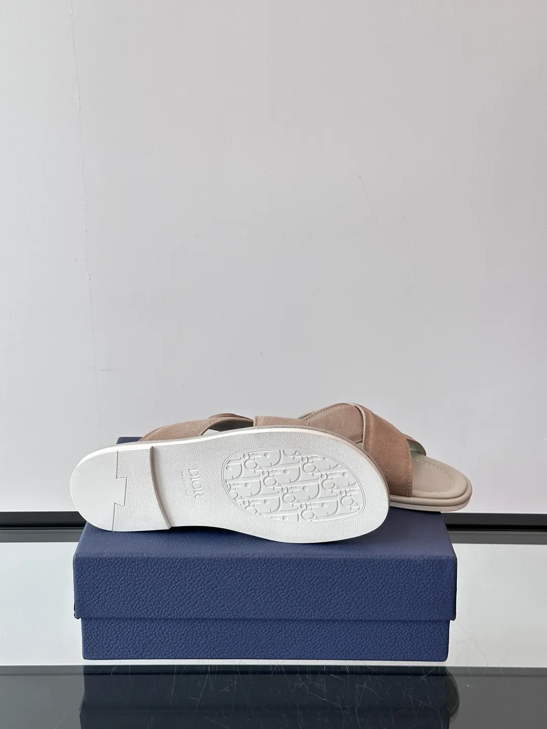 Dior 高級男性本革サンダルベージュクロスデザイン - 画像 (10)