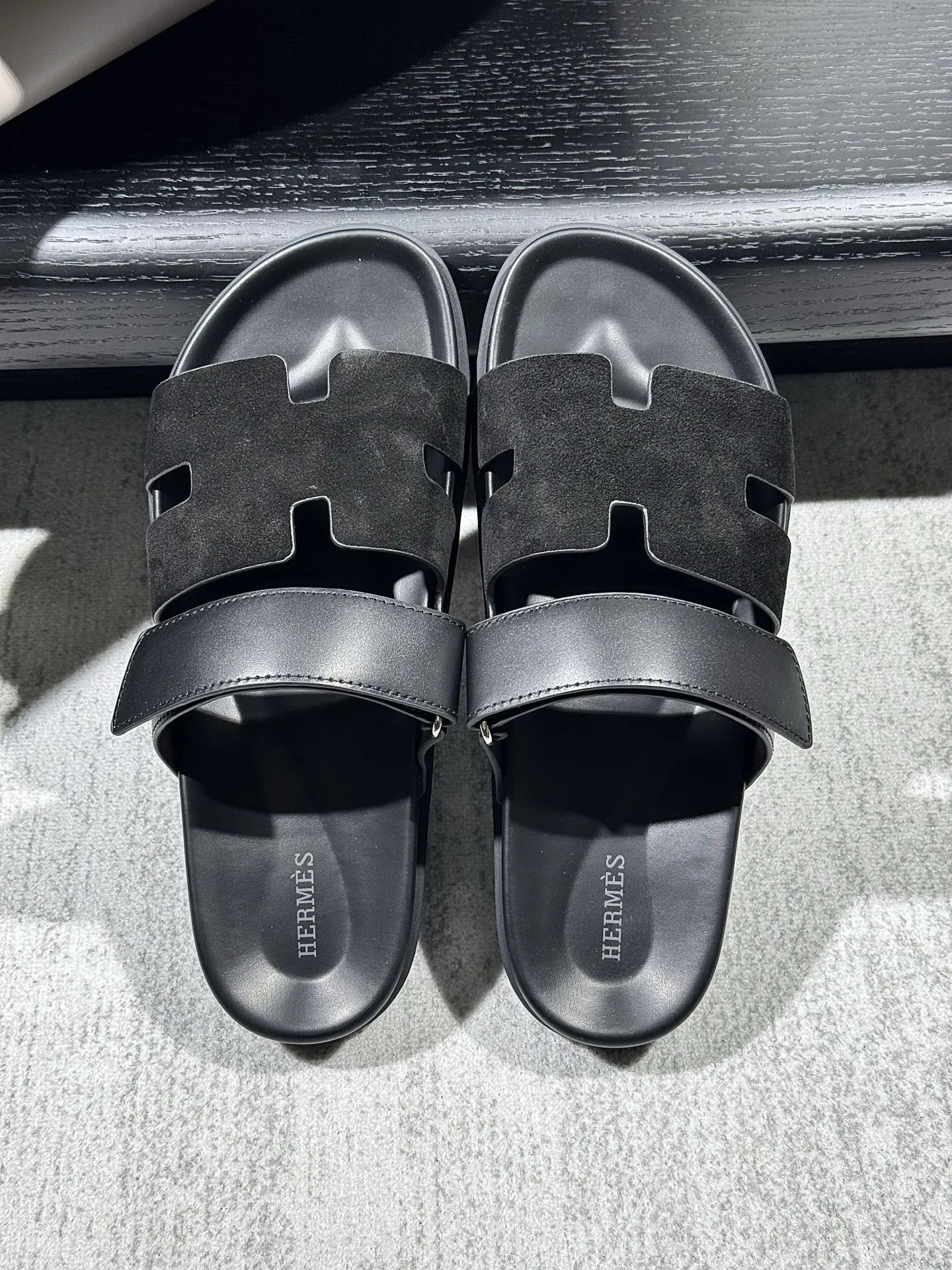 エルメス 黒 クラシックスエードサンダル - 画像 (5)