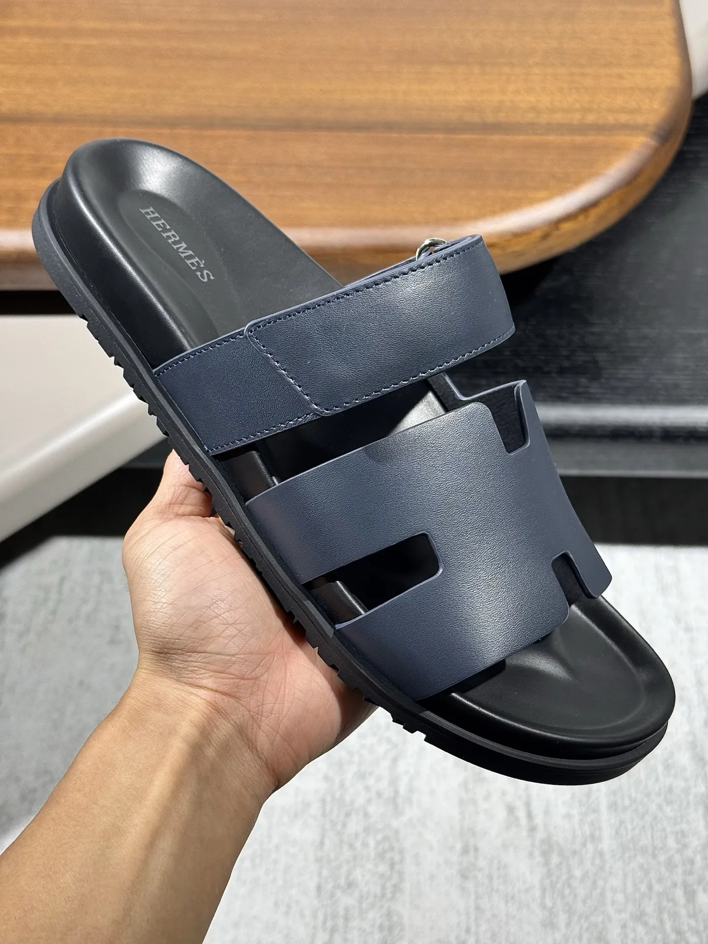 エルメス 紳士サンダル ネイビー クラシックデザイン - 画像 (6)