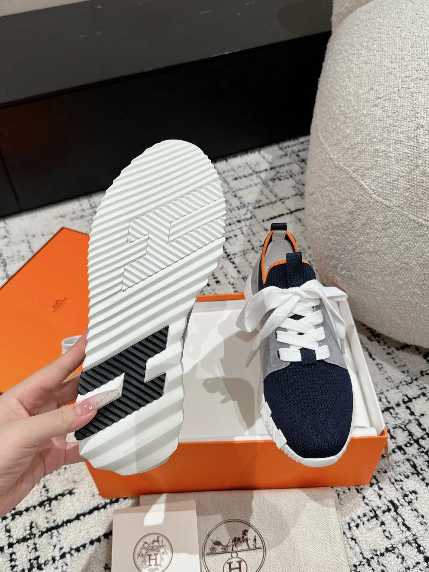 エルメス 厚底スニーカー ネイビー カジュアルスタイル - 画像 (10)