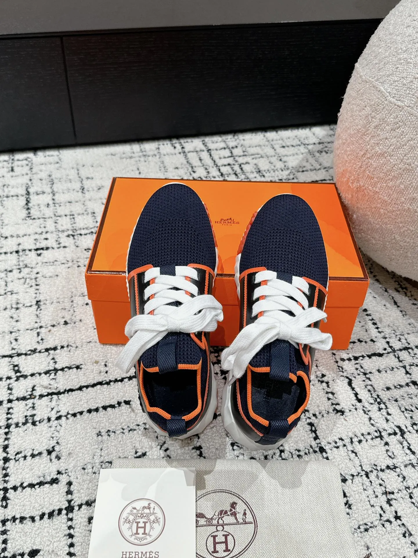 HERMÈS 厚底スニーカー ブルー オレンジ 情侣款 - 画像 (5)