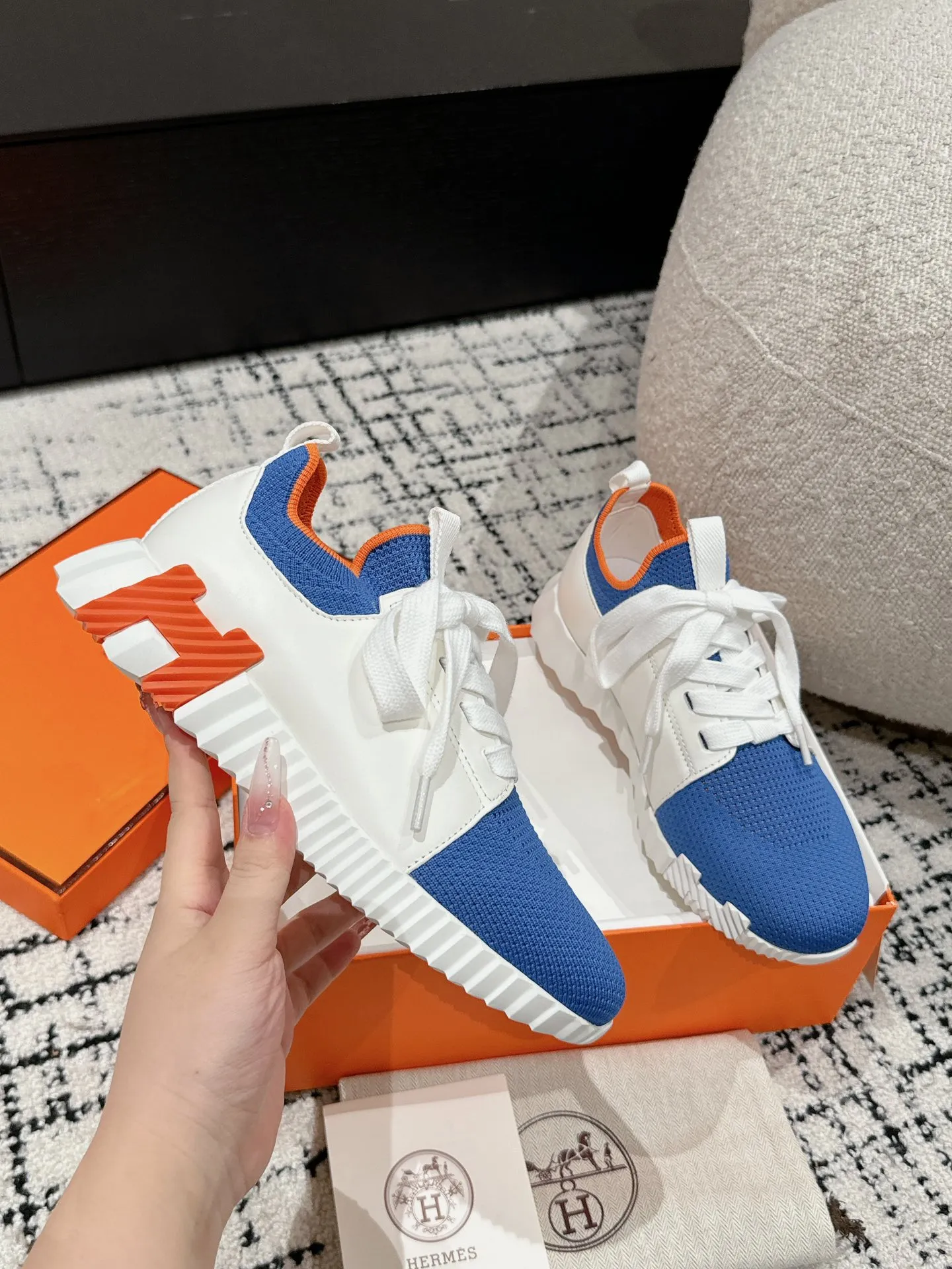 エルメス 厚底スニーカー ブルー 秋冬新款 - 画像 (6)