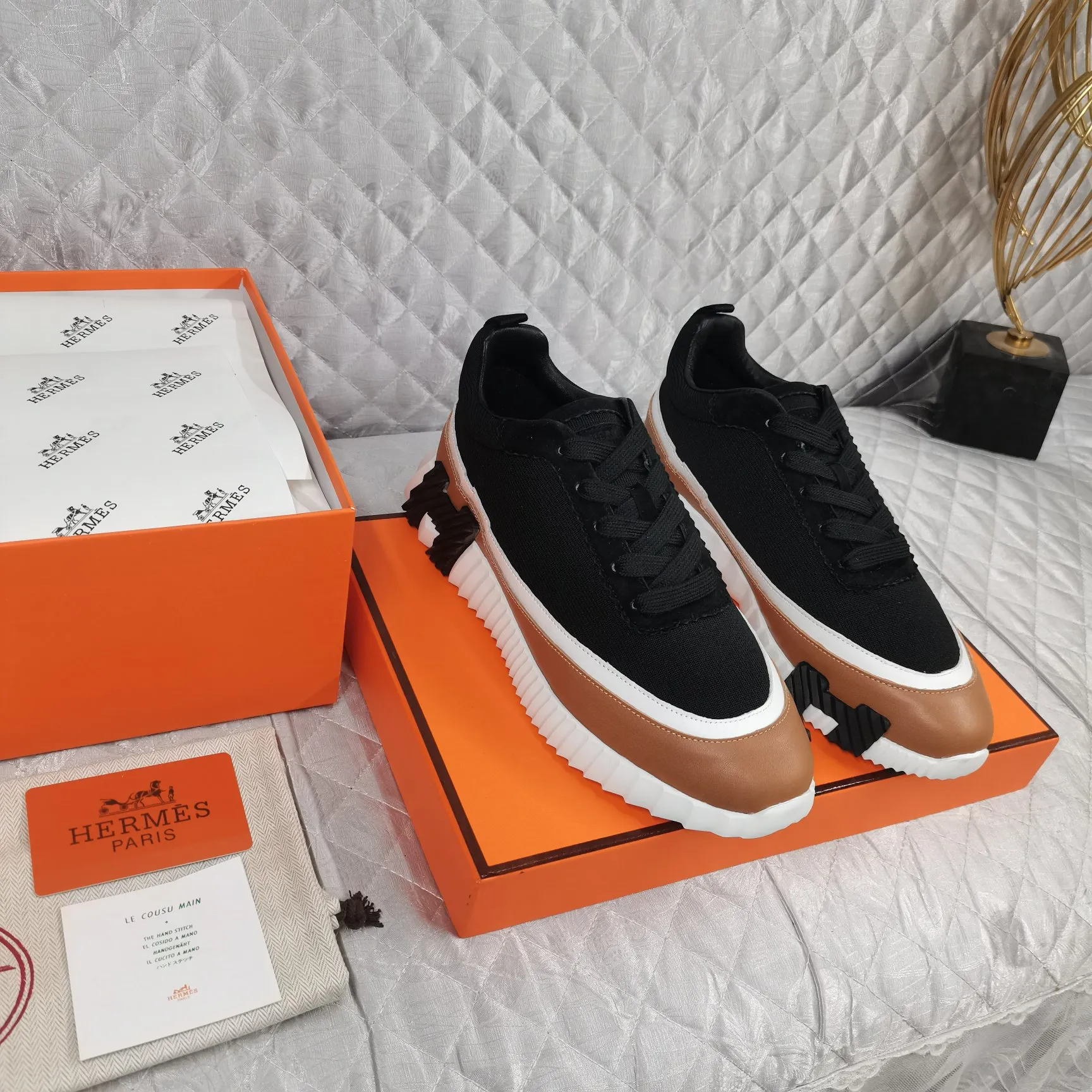 HERMES 厚底スニーカー ブラック 低帮モデル