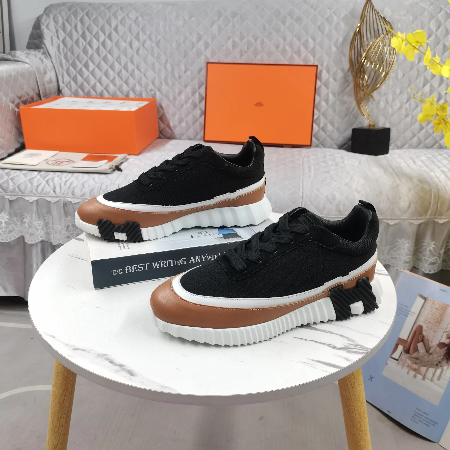 HERMES 厚底スニーカー ブラック 低帮モデル - 画像 (9)