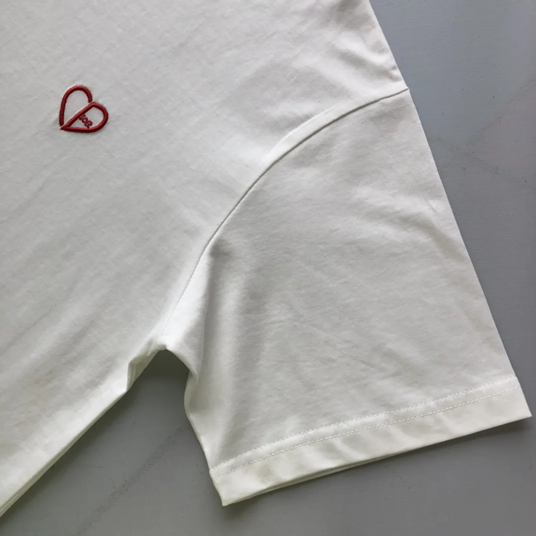 Christian Dior 白 Tシャツ CD Heart 刺繍 - 画像 (7)