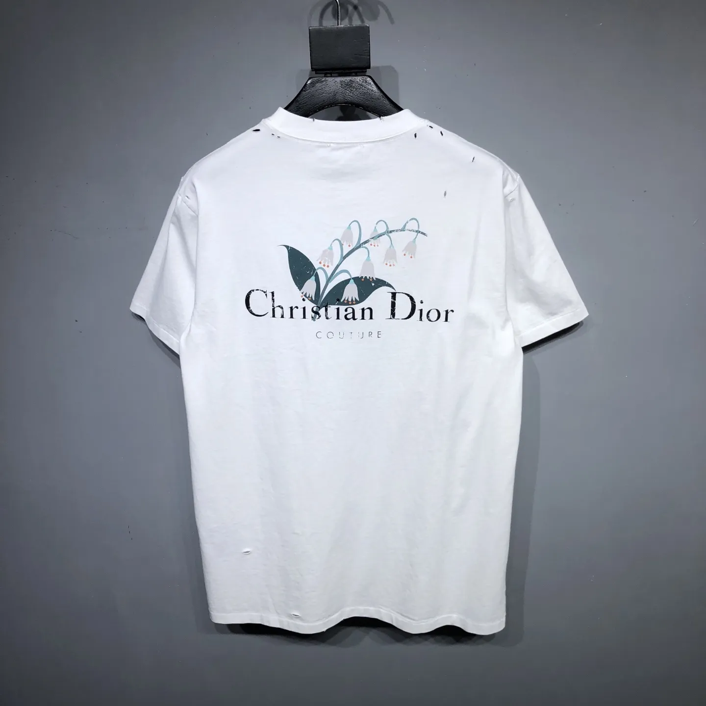 Christian Dior 白 スズランのレタリングTシャツ - 画像 (3)